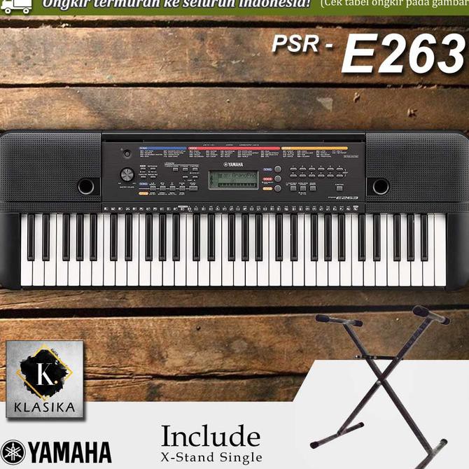 Terlaris  Keyboard Yamaha PSR E263 With X Stand Single / PSRE263 / PSR-E263 Sale