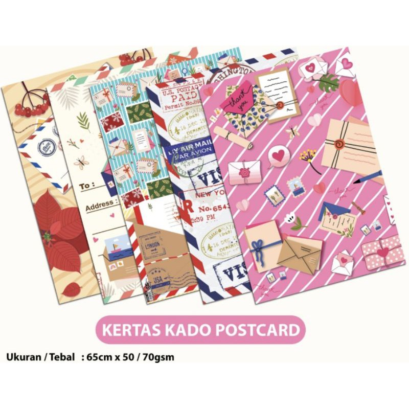 (50lembar) kertas kado/kertas bungkus/kertas kado lucu murah-POSTCARD