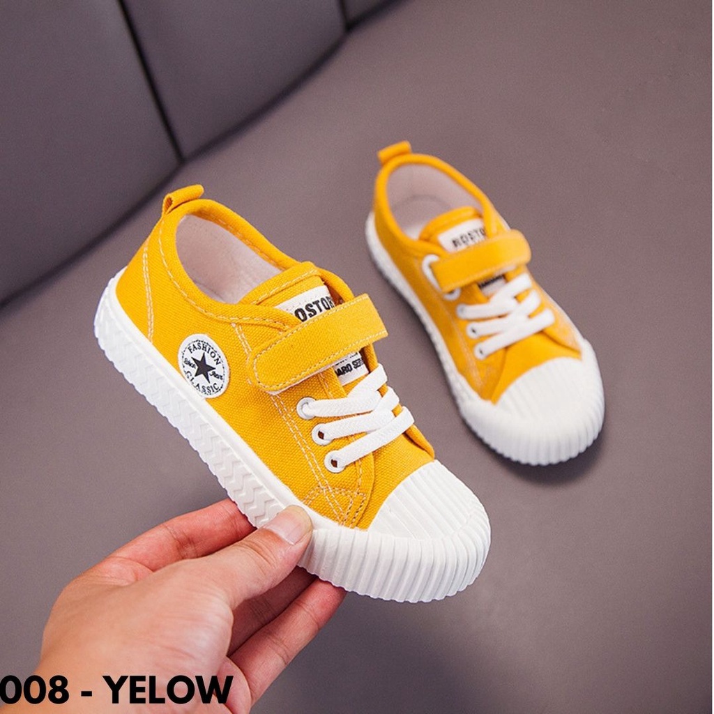 SEPATU VELCRO TALI ANAK BAHAN KANVAS LEMBUT ELASTIS ANTI SLIP KASUAL MODIS GAYA KOREA 008SEPATU