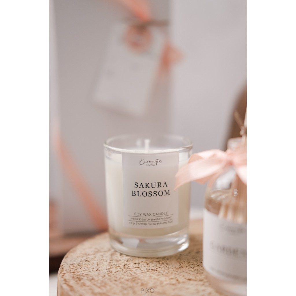 Reed Diffuser Premium 50ml & Scented Candle by Euscentia.Living - SIGNATURE GIFT SET for HER-2