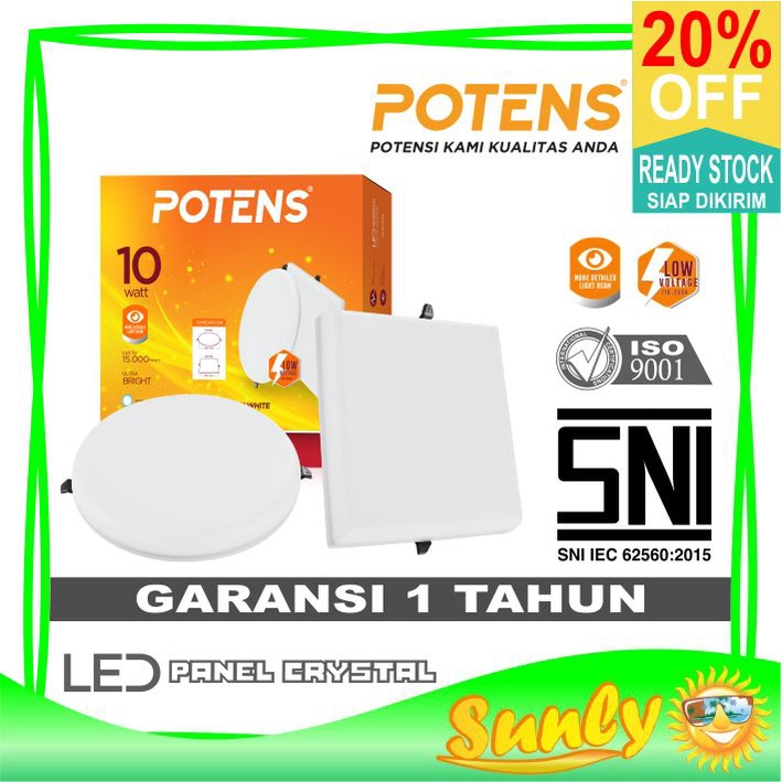 ☀ Sunly ☀ A150 Potens Lampu LED Panel Light Out Bow  Bulat Petak Garansi Import