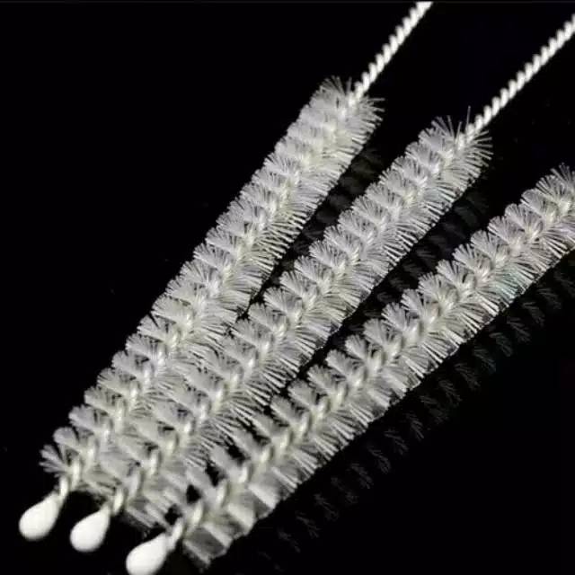 sikat sedotan bahan stainless panjang  untuk membersihkan sedotan pada tempat minum anak Sedotan Sikat Sedotan Stainless Ukuran Panjang Straw Brush Dot Botol Minum Anak Bayi Serbaguna Termurah