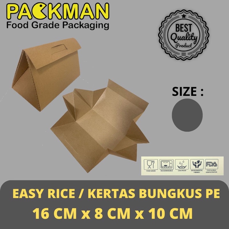 

EASY RICE KRAFT LAMINASI / KERTAS BUNGKUS NASI / MIE / NASI BUNGKUS KERTAS KRAFT LAMINASI