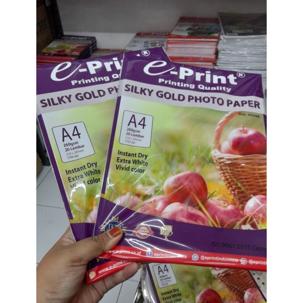 

KERTAS GLOSSY E-PRINT SILKY 260GSM / KERTAS PHOTO SILKY / KERTAS SILKY E-PRINT