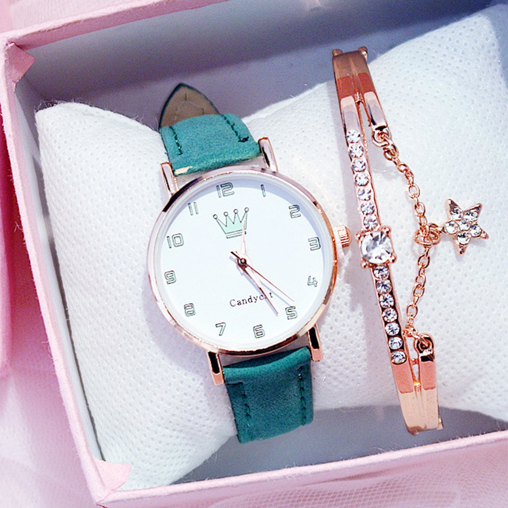 Jam Tangan CandyCat Motif Mahkota Untuk Wanita Analog Quartz Fashion Korean Import