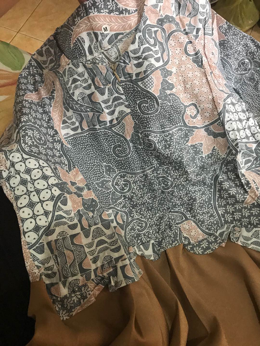 Tey-17 Batik Wanita Asj Sa Hrb026 Kenongo Kemeja Tosca Pendek