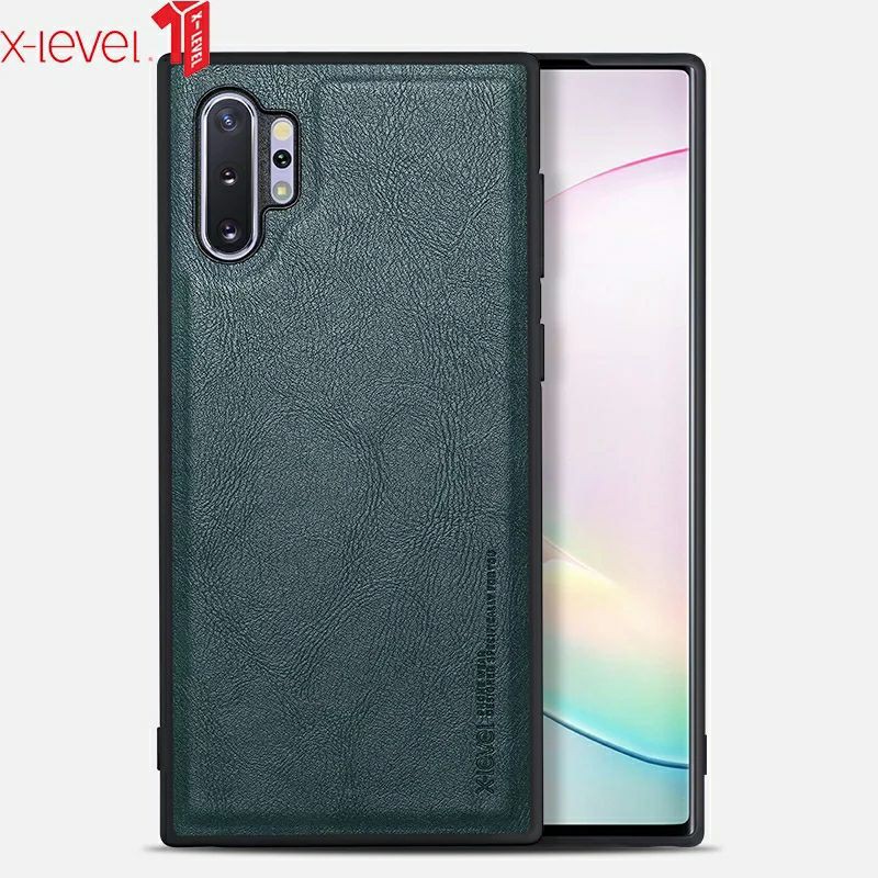 Leather Case Samsung Note 10 Plus X-Level Leather Premium Original Case - Green