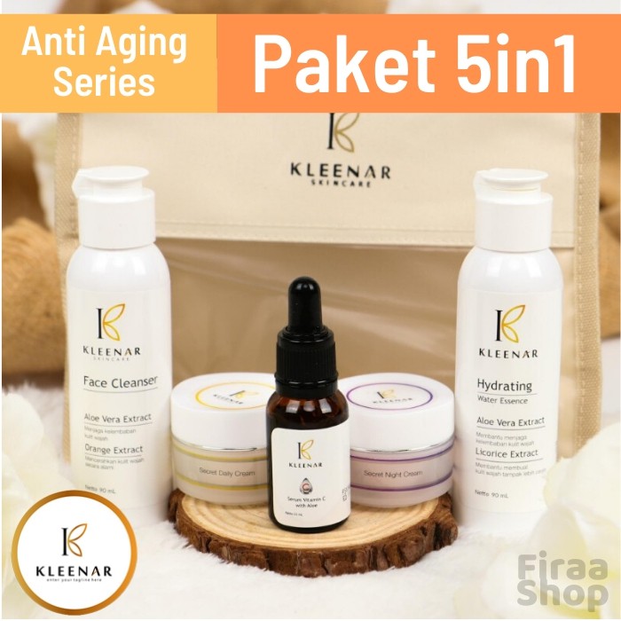 PAKET 5IN1 KLEENAR SKINCARE | Anti Aging Series | Glowing | Anti Flek