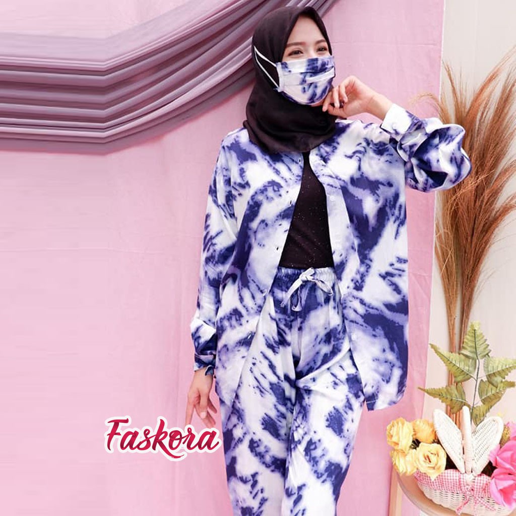 One Set Pajamas Rayon Jumbo XXL Candy - Setelan Piyama Wanita Kekinian - Pajamas Set Lengan Panjang