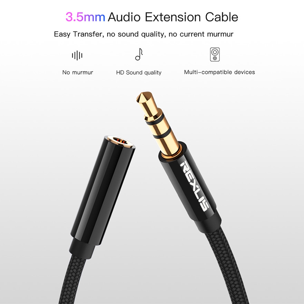 Kabel Extension Audio Stereo Dengan Jack 3.5mm Lapis Emas