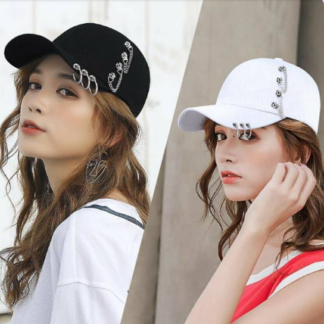 Topi Basebal Wanita Topi Ring Rantai Korean