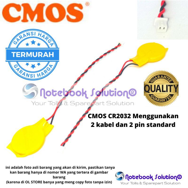 BATERAI BATTERY BATRE BIOS CMOS LAPTOP CR2032 2032 2 KABEL
