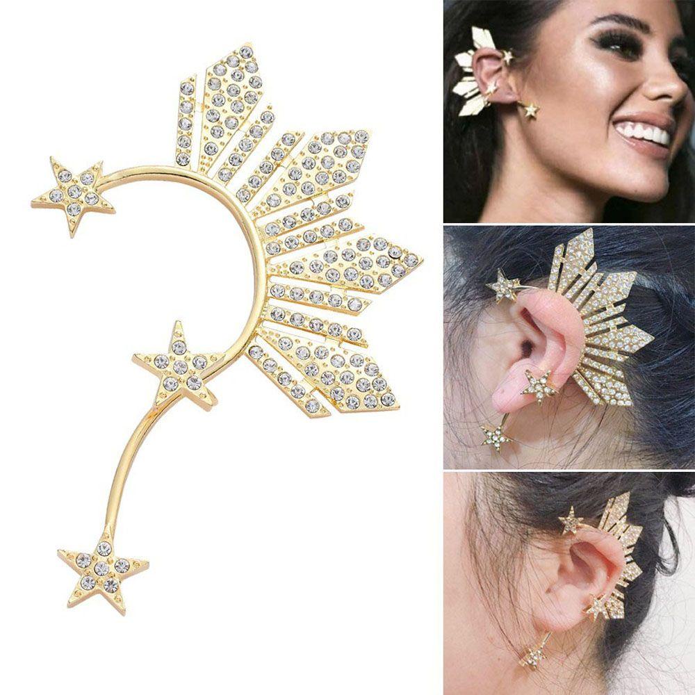 Needway Manset Telinga Trendy 1pcs Telinga Kanan Anting Non piercing Cewek Besar