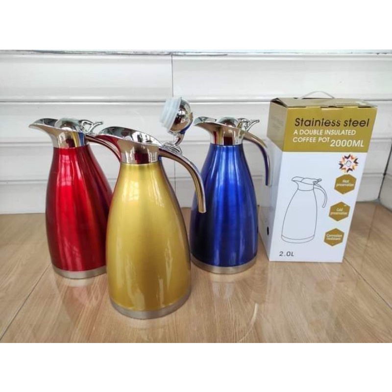 [BISA COD] TERMOS TEKO ALADIN / termos Shabby Kettle / Teko Air panas Stainless Steel 2Liter