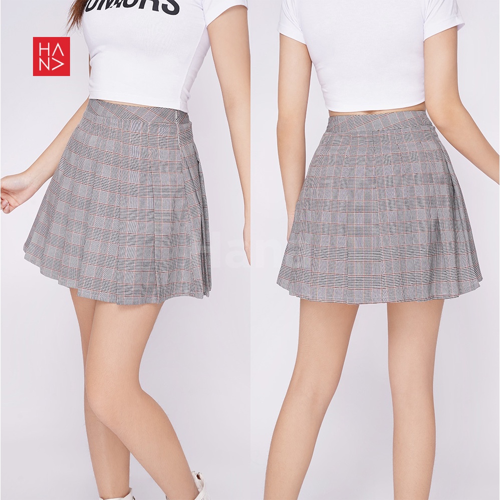 HanaFashion JKT - Elena Platted Tennis Skirt Rok Mini Wanita - SK041