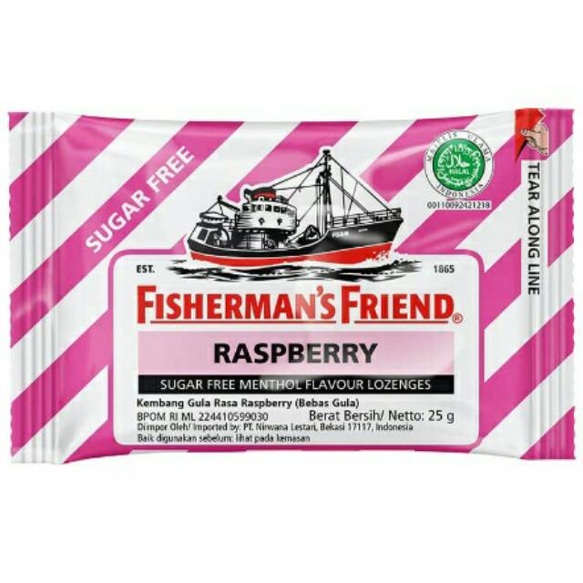 

Fisherman candy sugar free rasberi 25g
