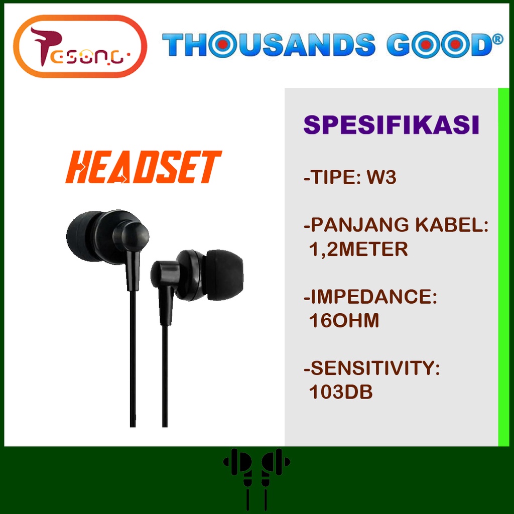 HEADSET ROBOT RESONG W3 + SMART EARPHONE MURAH