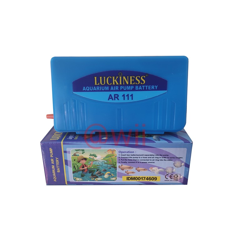 Luckiness AR 111 Mesin Aerator Airpump Aquarium Baterai Batre Portable