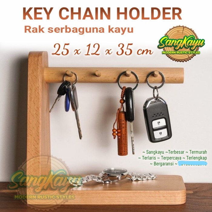 Tempat gantungan kunci jam tangan key chain holder aksesoris dompet dl