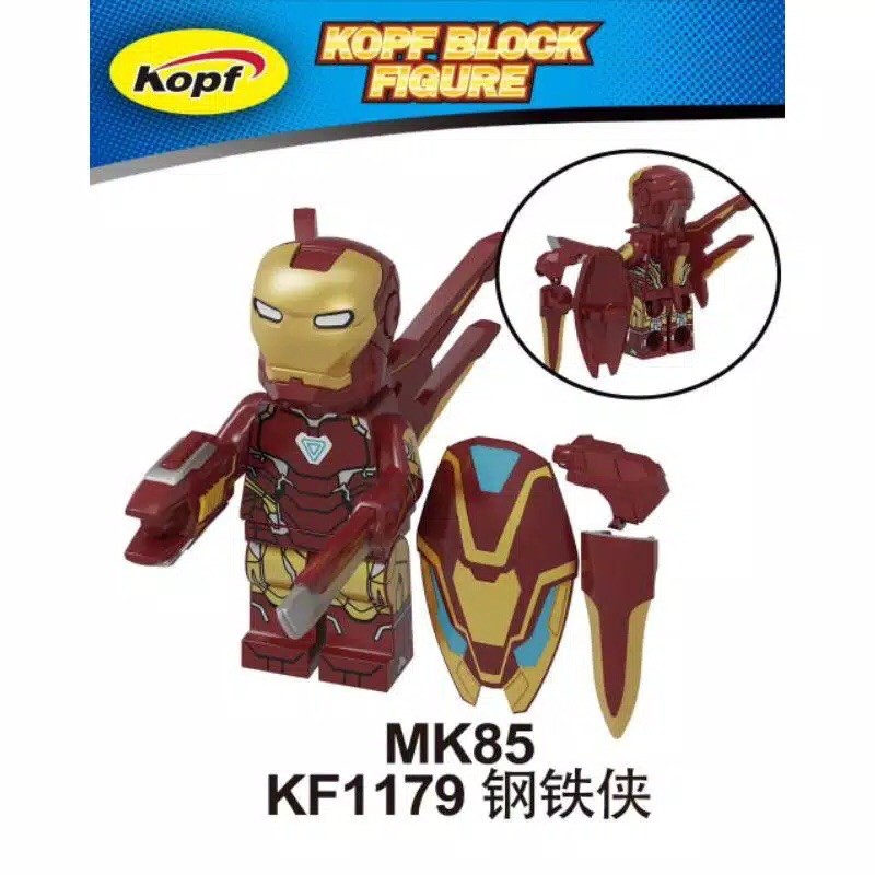 Lego ironman mark 85 end game battle damage iron man mk 85 minifigure