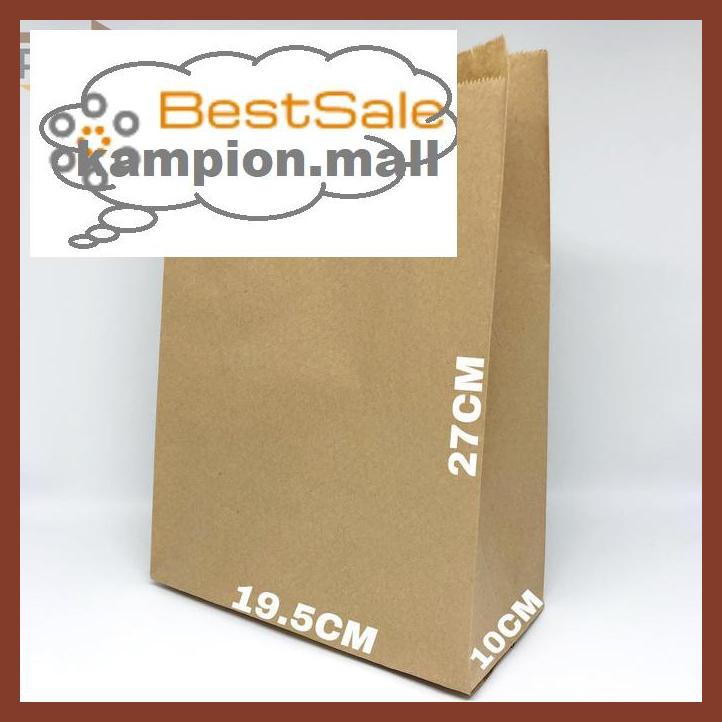 

Y7Tuut7- Paper Bag / Kantong Kertas (L) - Kantong Roti / Fried Chicken / Snack - Cokelat E46Et57-