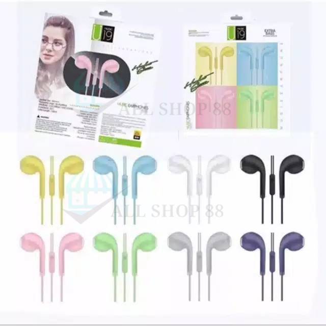 Headset Warna Earphone Handsfree Lucu Imut Full Xtra Bass Jack 3.5mm Xiaomi Oppo Vivo Samsung Dll