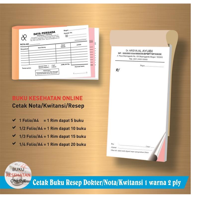 Buku Resep Dokter Nota Kwitansi Ncr Rangkap 2 Ply Shopee Indonesia