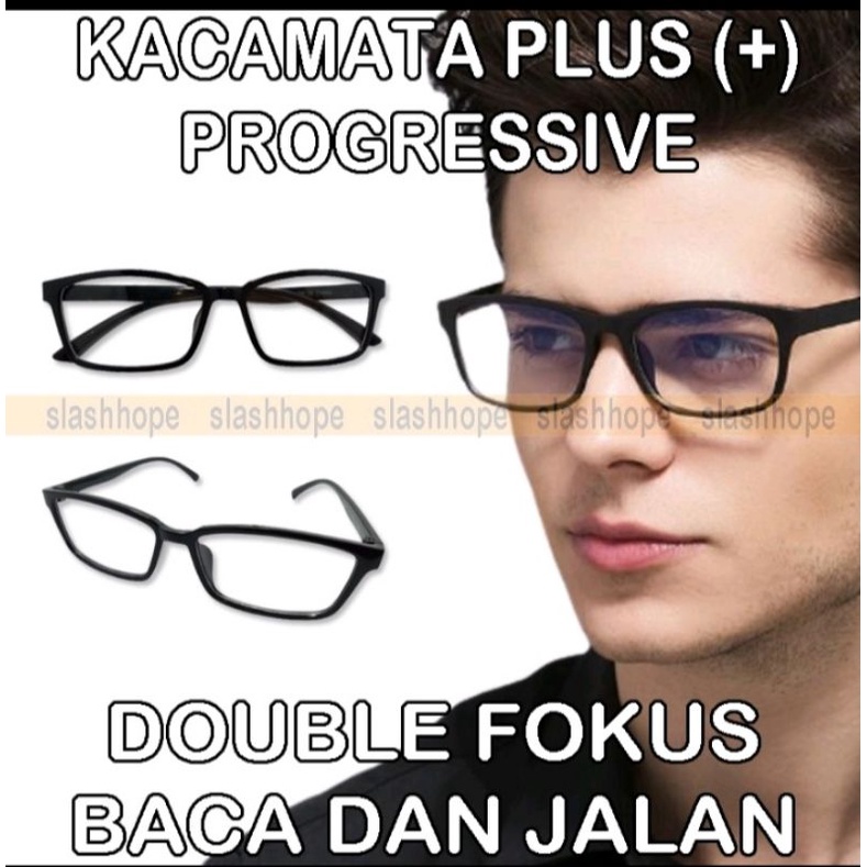 Kacamata Plus 2 Fungsi Double Fokus kaca mata baca plus (+) uk +1.00 s/d +3.00 DA 378R