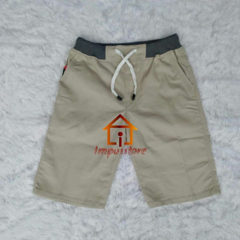 Impusstore Chinos Pendek Anak Pinggang Karet - Chinos Pendek Kolor - Chino Pendek Rip