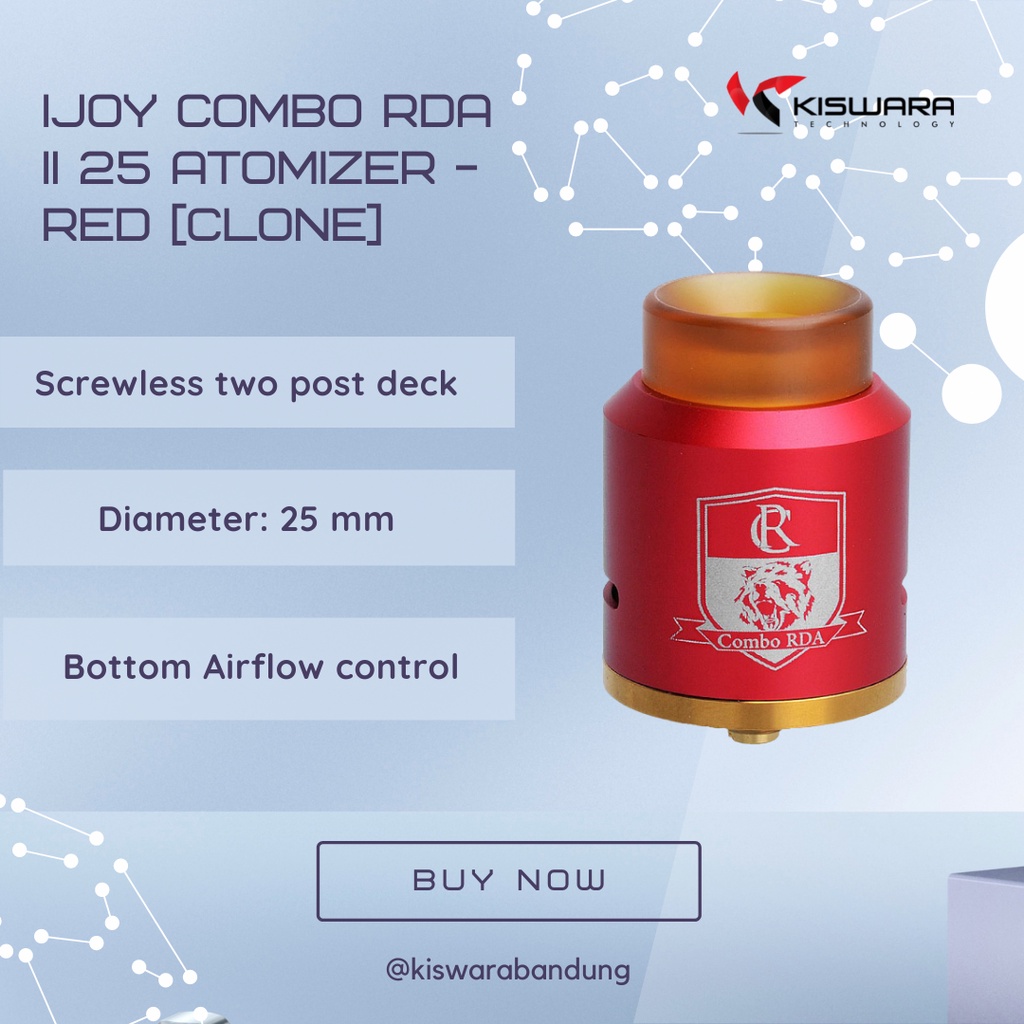 IJOY Combo RDA II 25 Atomizer - RED [Clone] KiswaraBandung