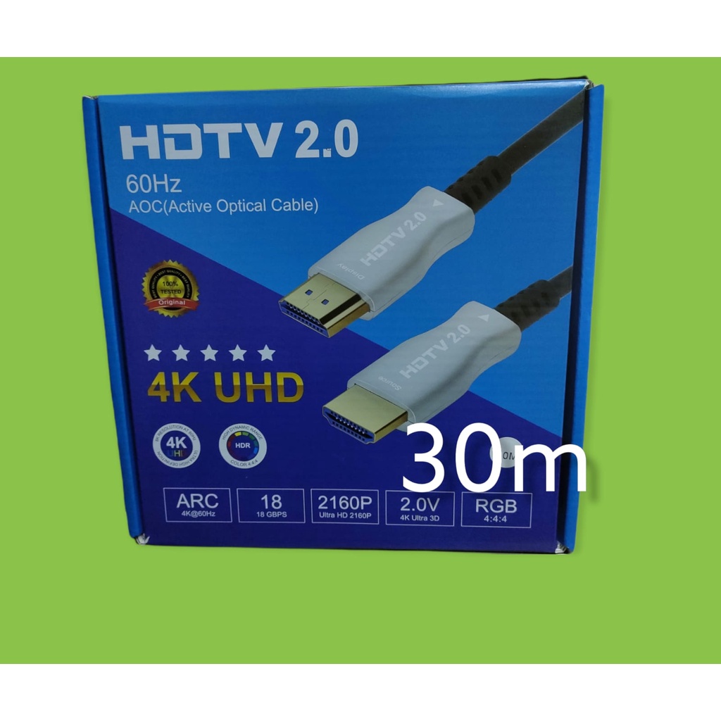 Kabel HDMI Fiber Optic Aktive. Versi 2.0- 4k Ultra HD - 30M