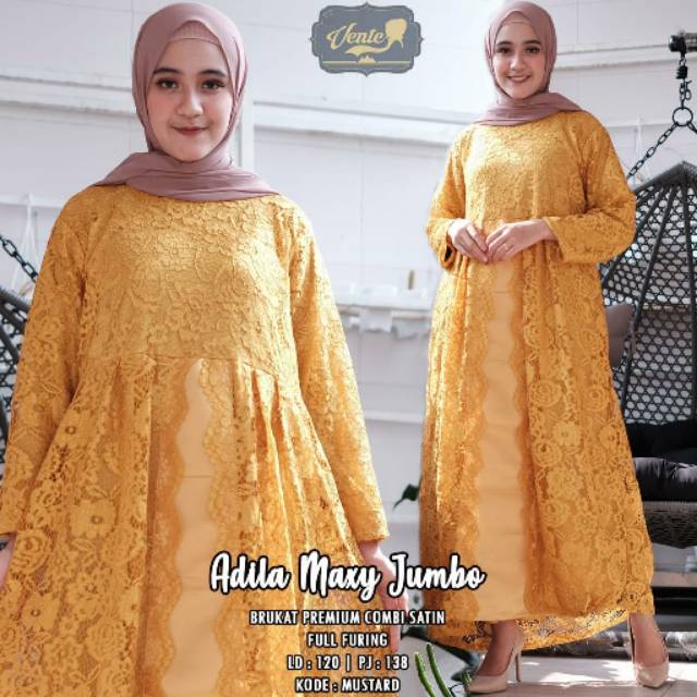 ADILA MAXY JUMBO // PARTY DRESS BROKAT // GAMIS BROKAT XXL ❤❤❤010719