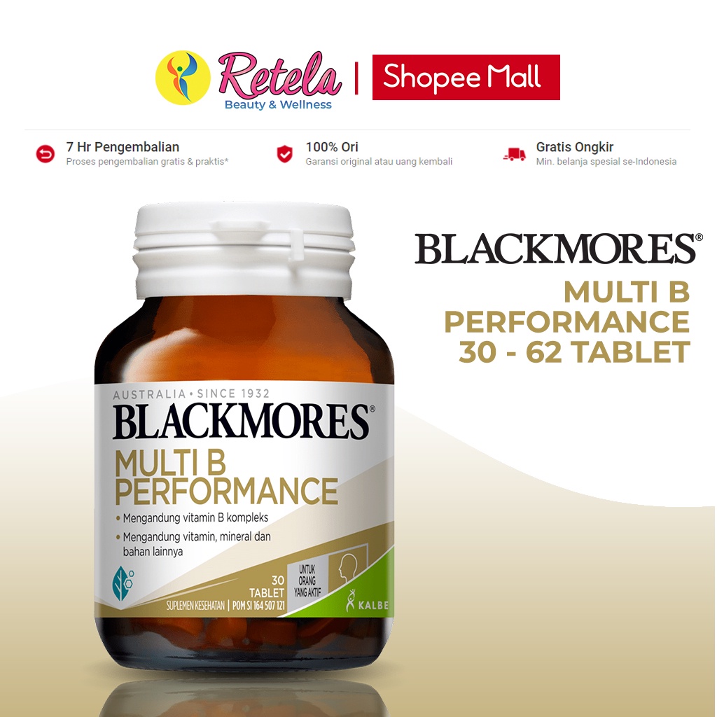 Jual Blackmores Multi B Performance 30-62 Tablet/Multivitamin/Anti ...