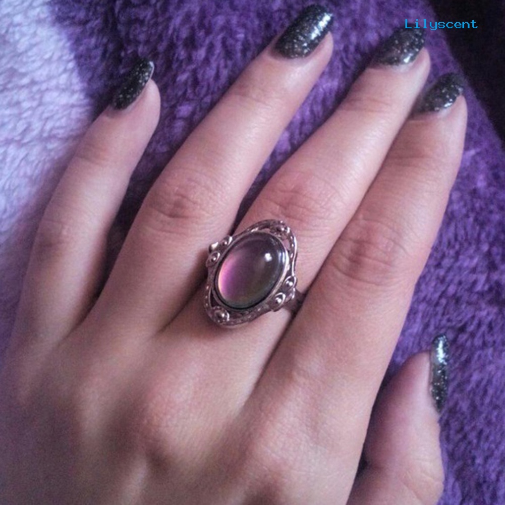 Ls Cincin Mood Ring Vintage Dapat Berubah Warna Sesuai Temperatur Untuk Priawanita