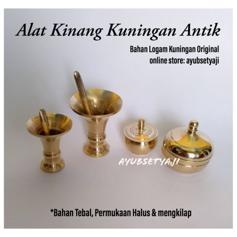 Alat Tumbuk Kinang Kuningan Cocoh sirih kinangan Brass antik Tebal Penumbuk sirih set kinang logam a