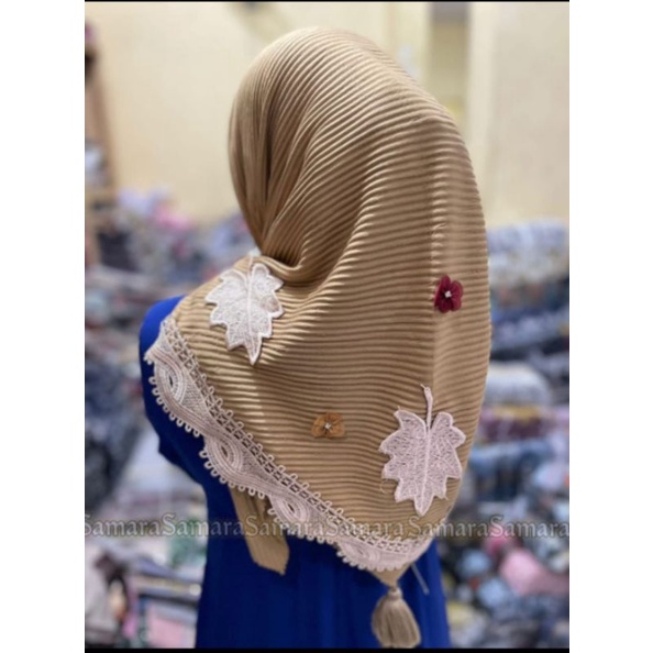 [PROMO] Jilbab Kerudung Wanita Segi Empat Plisket Bordir