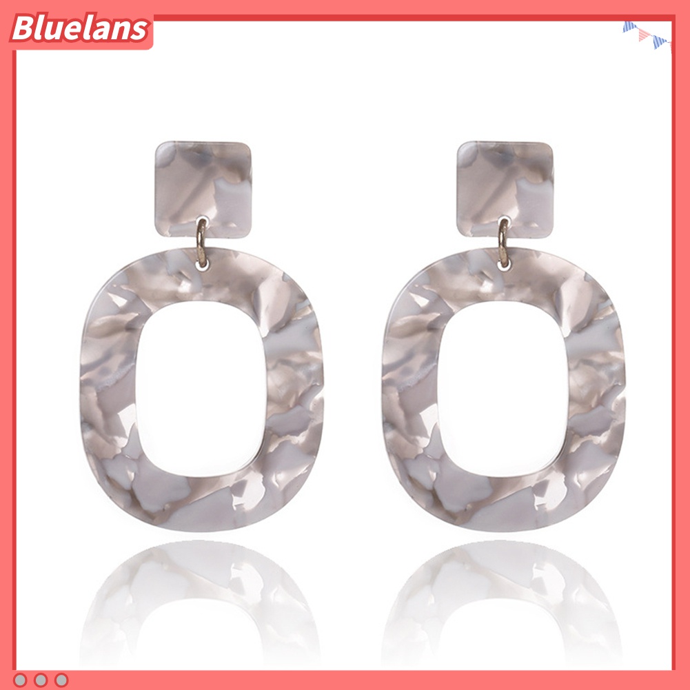 Anting Stud Bentuk Lingkaran Geometris Model Hollow Untuk Wanita