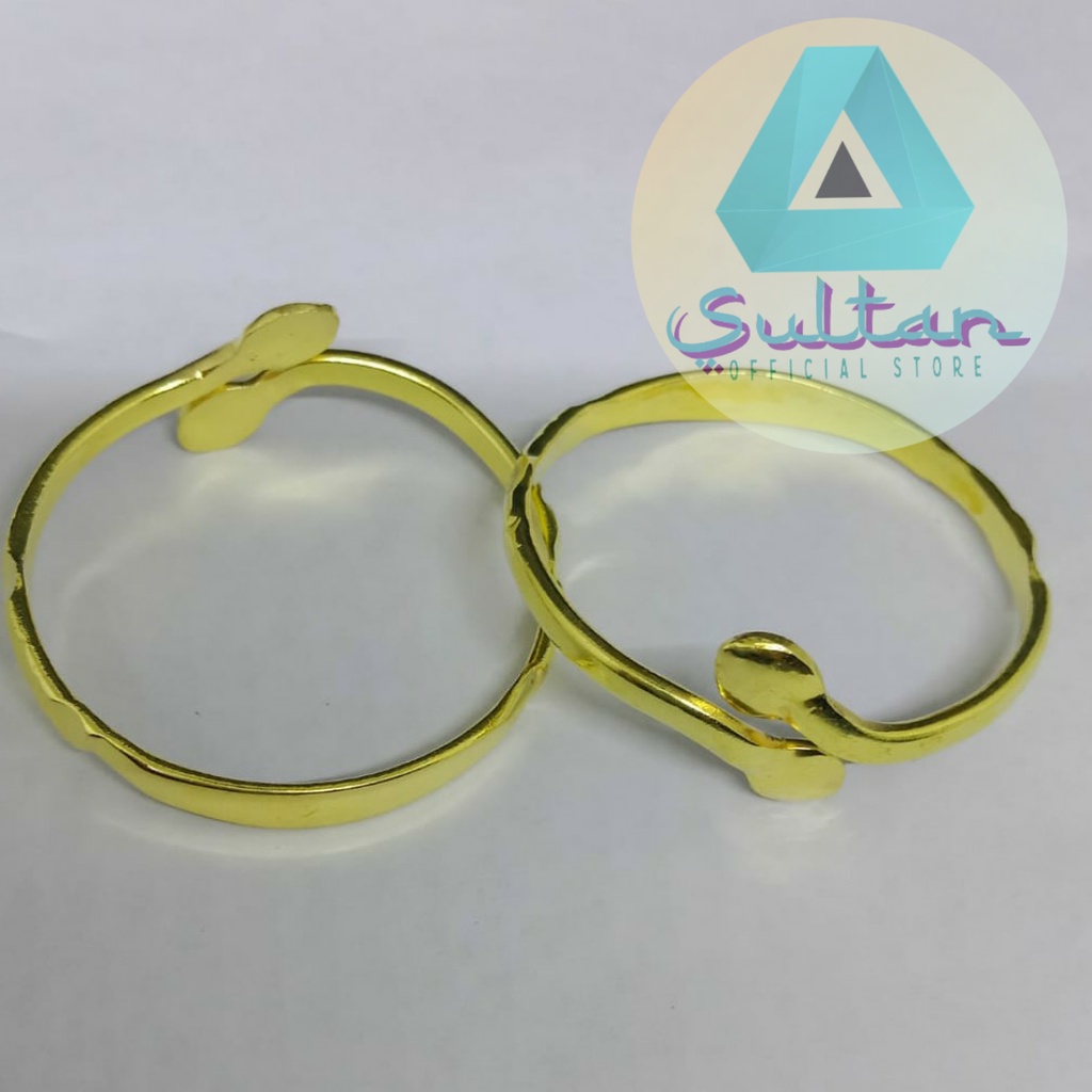 Gelang Bayi Gelang Anak Ukir Nama Berlapis Emas 24k Logam Kuningan Original Motif Love