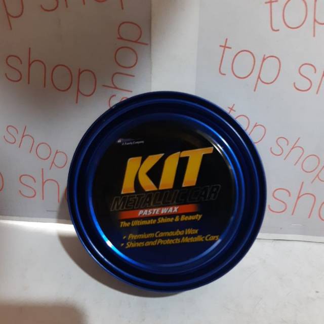 KIT KALENG BIRU METALLIC CAR PASTE WAX/KIT POLES ISI MOTOR/MOBIL ISI 225G