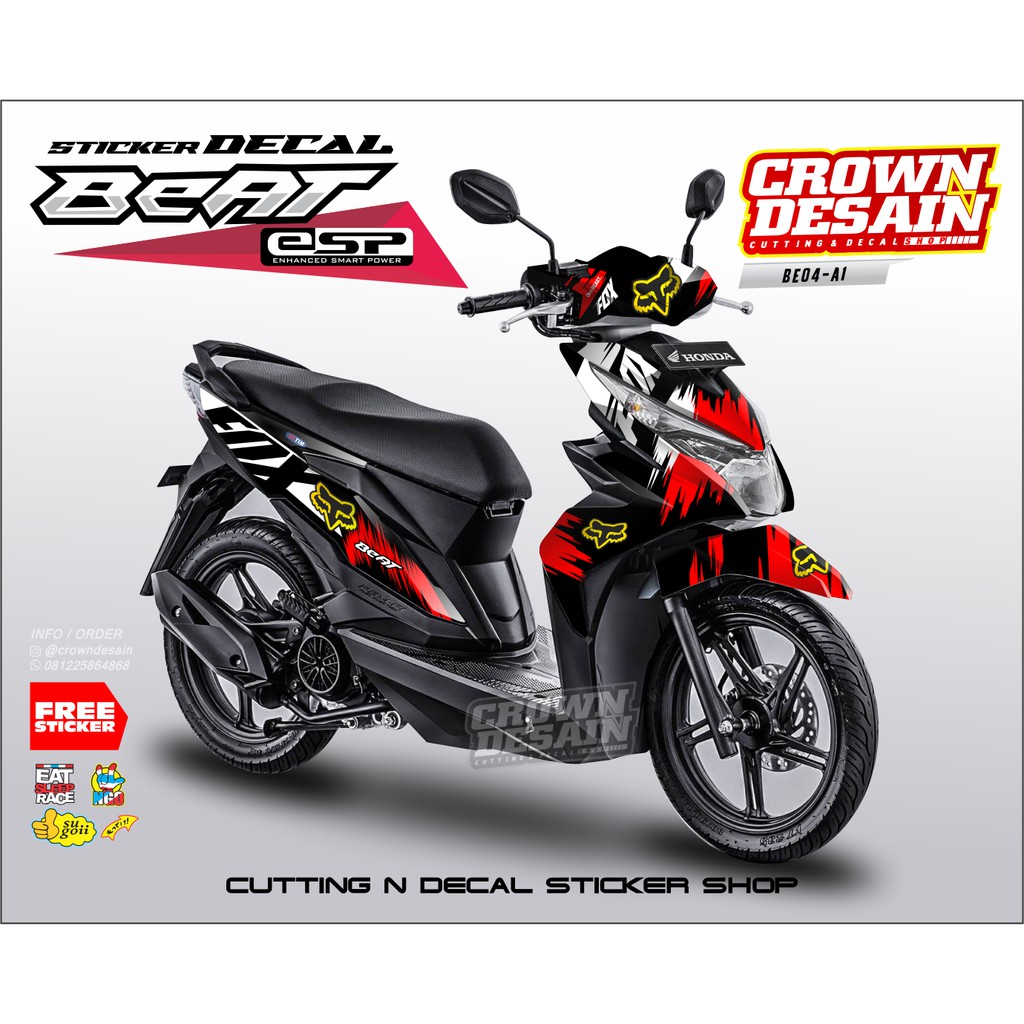 CROWN STICKER DECAL For HONDA BEAT ESP BEAT STREET FOX RACING Shopee Indonesia