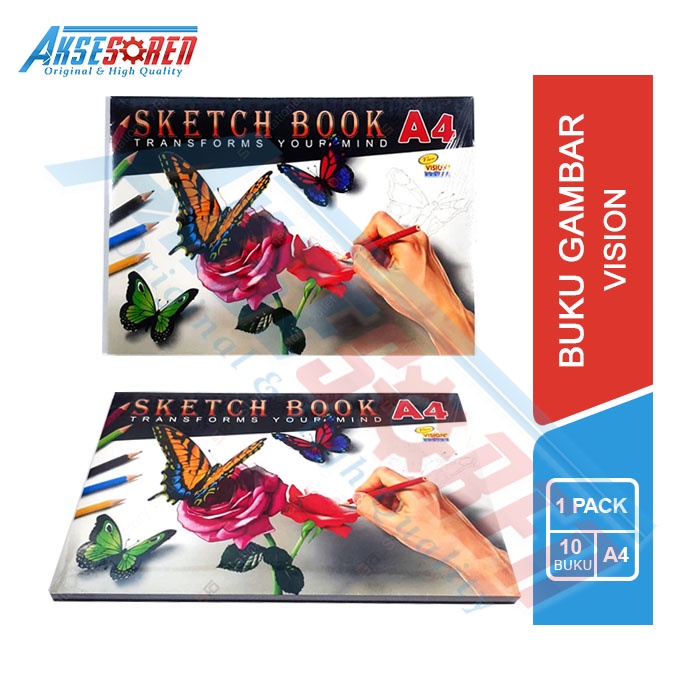 

Buku Gambar A4 Vision [1 Pack/10 Buku] / Vision Drawing Book 1 Pack / Buku Mewarnai 1 Pak Murah / Perlengkapan Menggambar Kaligrafi