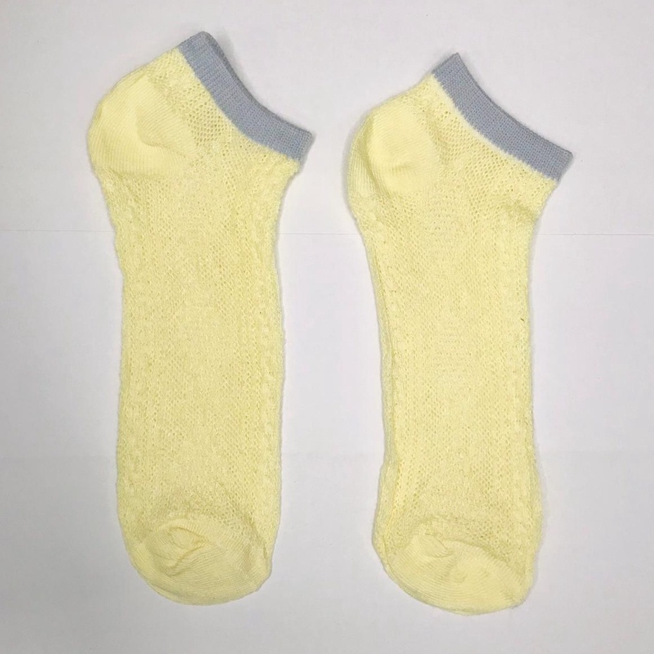 ⭐Gogoland⭐ Kaos Kaki Ankle Cute Kaos Kaki Pendek Polos dan Motif Semata Kaki Import Murah Motif Polos R108 R568 KK006-MOTIF 4 KUNING MUDA