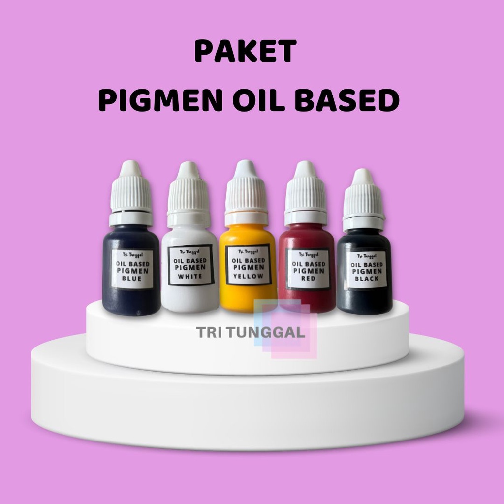 Paket 5 Pcs  Pigmen Oil Based 15gr Warna Dasar Pewarna Resin Sablon Clay Pigment Color Bundle Stabil