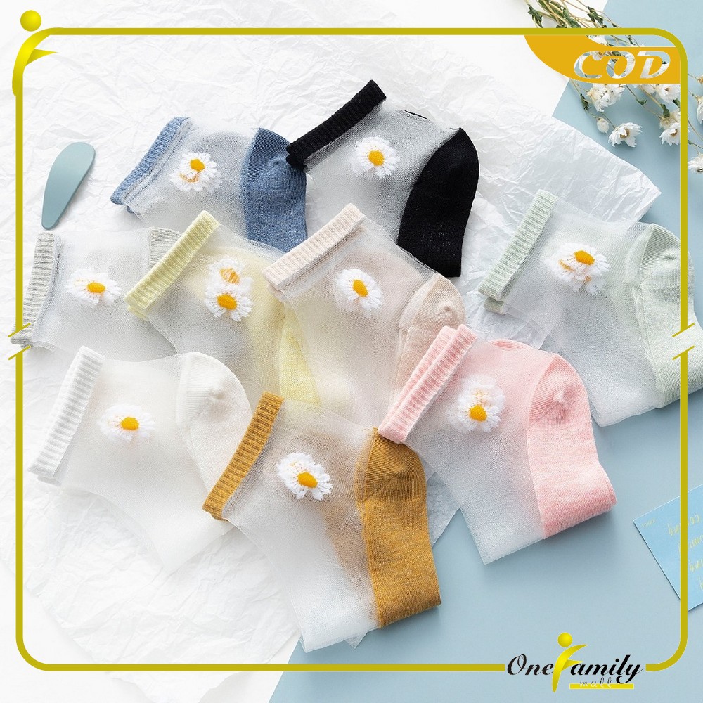 ONE-P32-33 Kaos Kaki Dewasa Pendek Kaus Kaki Wanita Pria Motif Brown / Kaos Kaki Ankle Korea Daisy-1