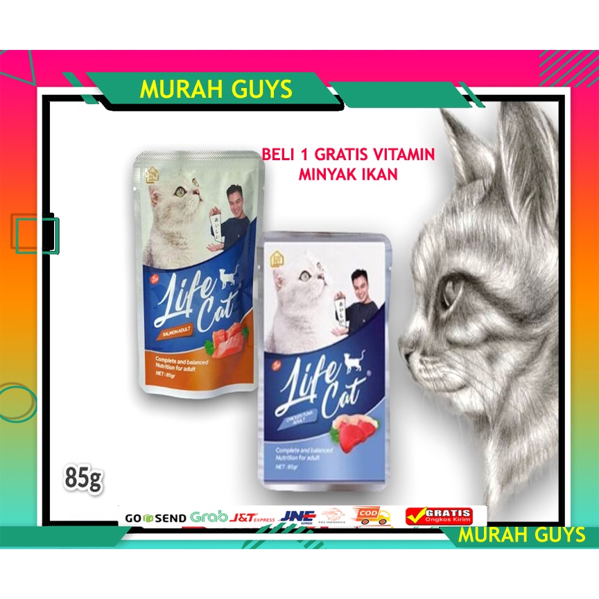 Life cat pouch / Lifecat makanan kucing basah Wet Food LIFE CAT ALL VARIANT
