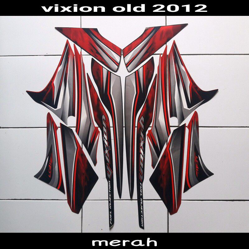 stiker motor Vixion old 2012 merah - striping Lis body Yamaha Vixion 2012