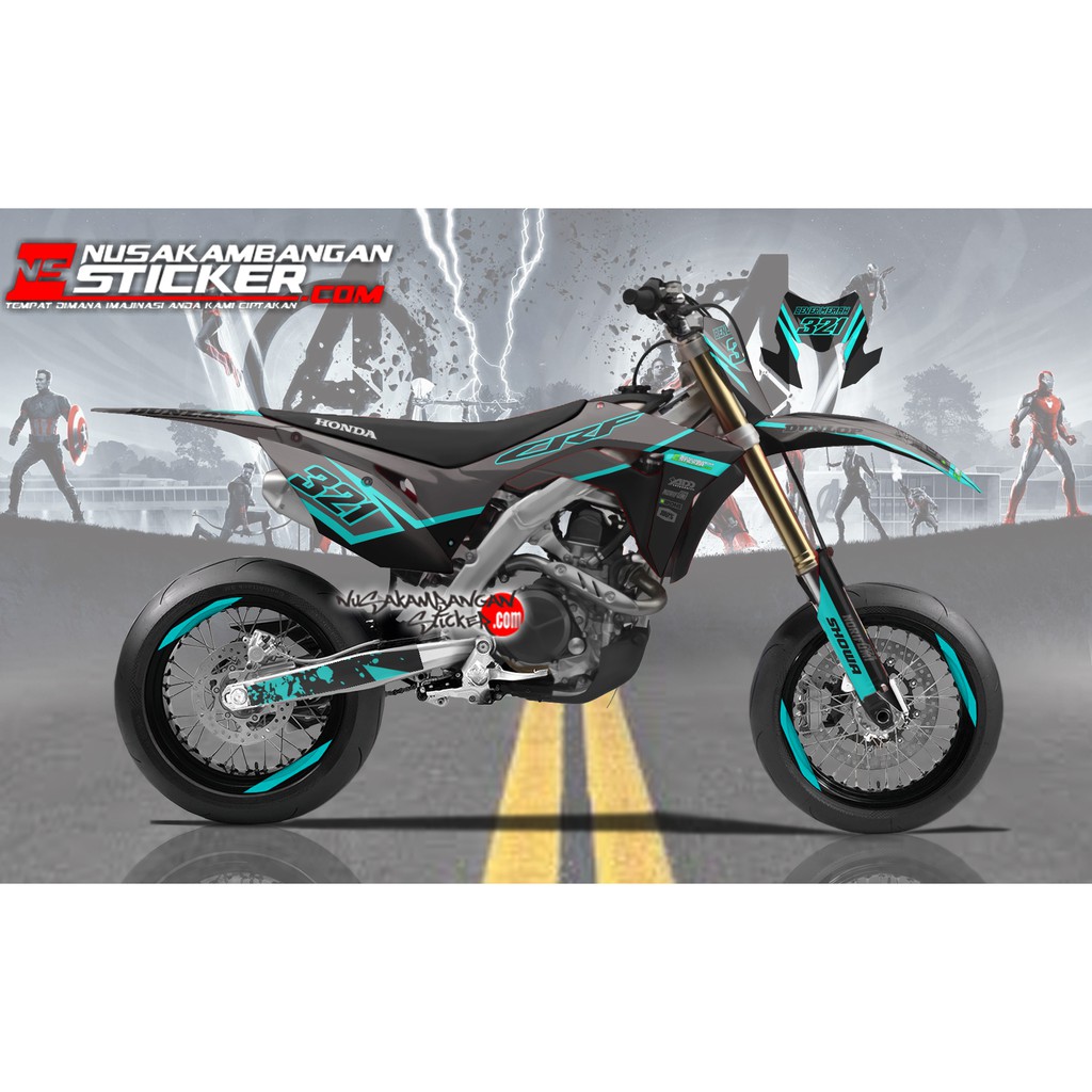 Decal sticker CRF 150 L Hitam tosca grey Stiker Full Body