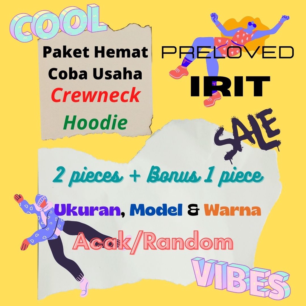 Paket Hemat Usaha Thrift Crewneck Hoodie - Irit