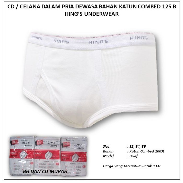 Celana Dalam / CD Laki - Laki Dewasa Ukuran Standar Hing’s 125 B