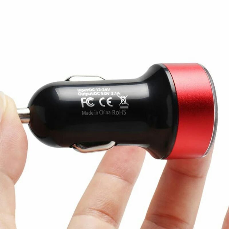 Car Charger Colokan Charger Mobil 2 Ports 3.1A 12V-24V Output